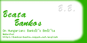 beata bankos business card